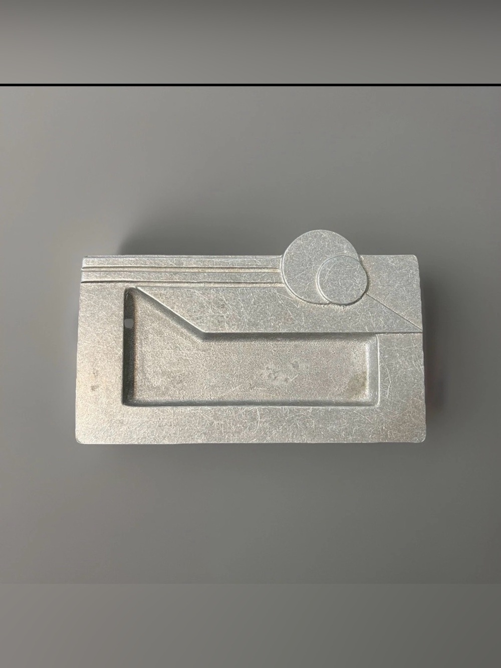 Pewter Catchall Tray 1987 S Nellas Postmodern Art Deco Desk Organizer Geometric